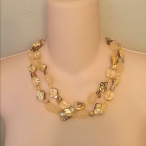 Yellow shell beaded Bohemian elegant necklace